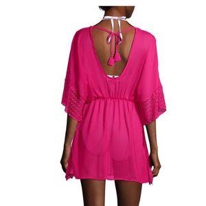 Miken Swim swimsuit coverup kimono style hot pink